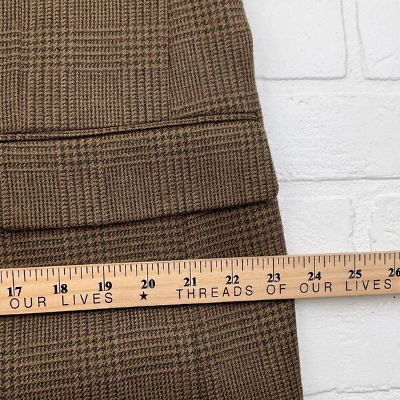 Evan Picone Blazer Men 43L Brown Green Purple Tan Plaid Wool Cashmere Jacket VTG - Picture 12 of 16